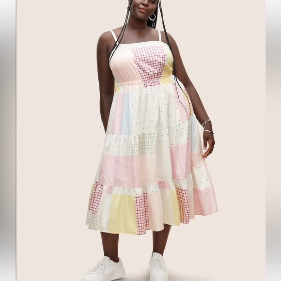 Bloomchic Colorblock Contrast Elastic Waist Cami Dress - Picture 2 of 7